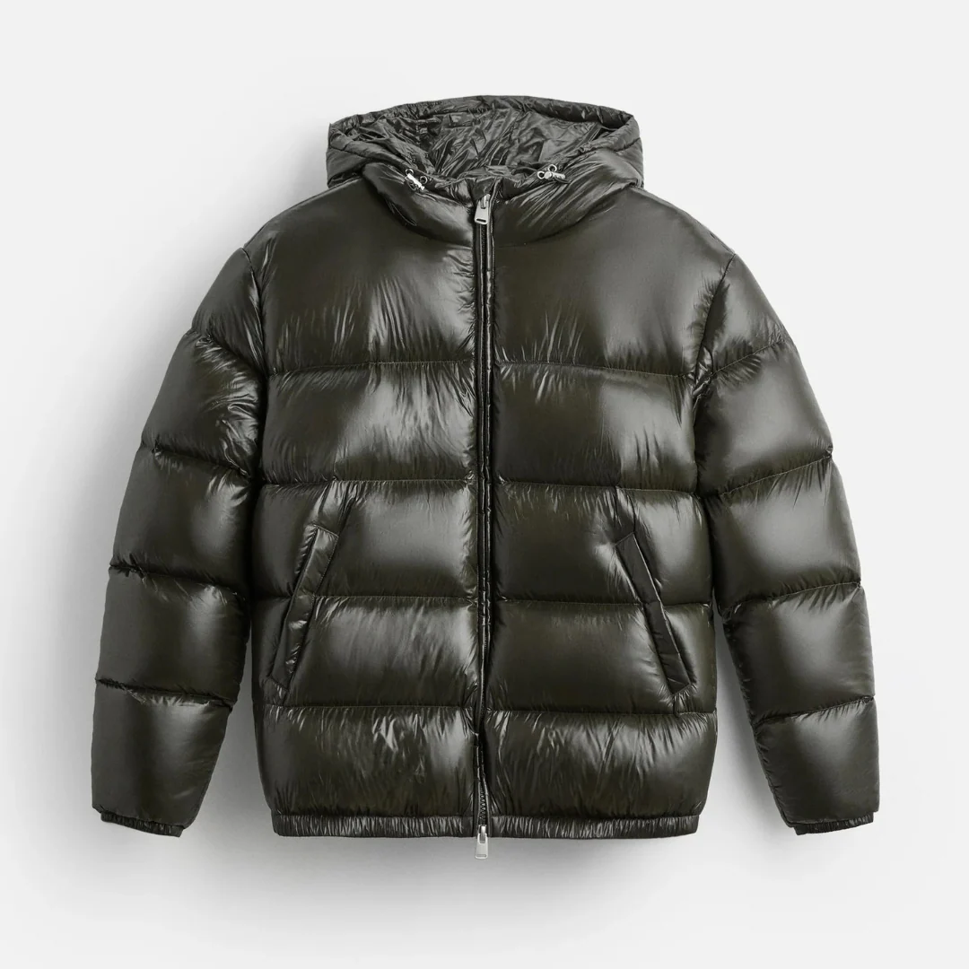 Elias | Modern Puffer Coat - Shiny Black