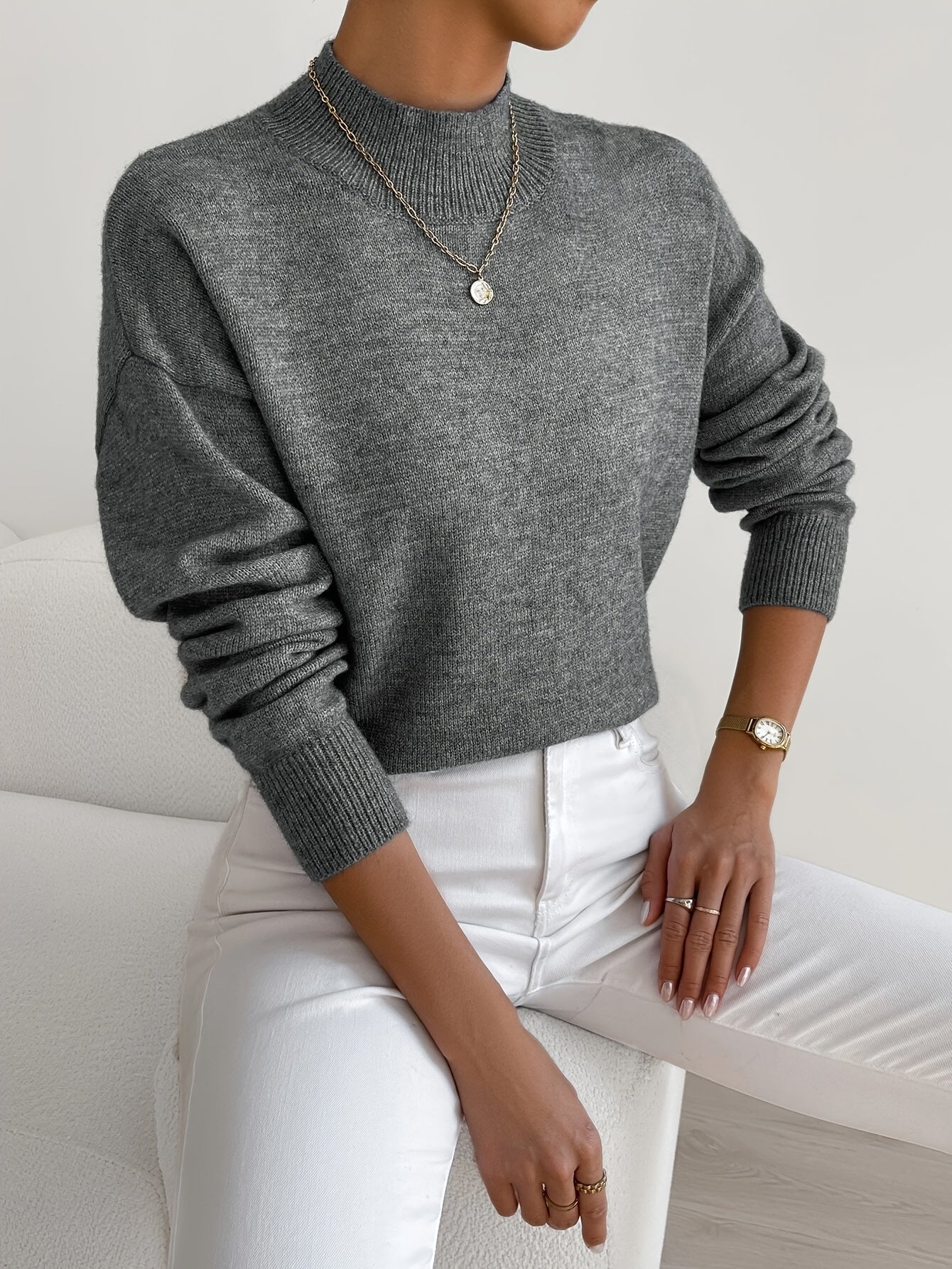 Faith | Women’s Spring Comfortable Mock Neck Sweater