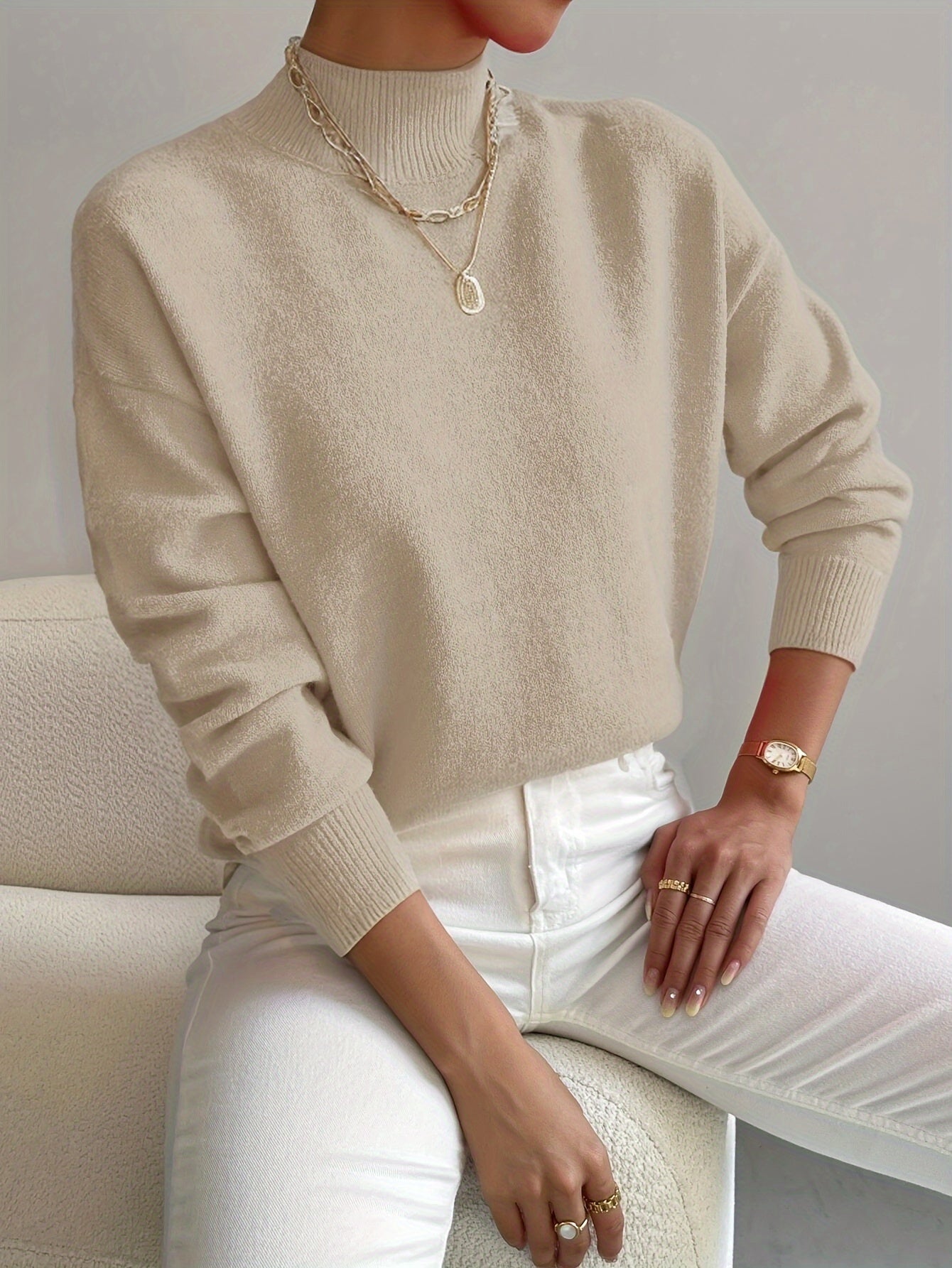 Faith | Women’s Spring Comfortable Mock Neck Sweater