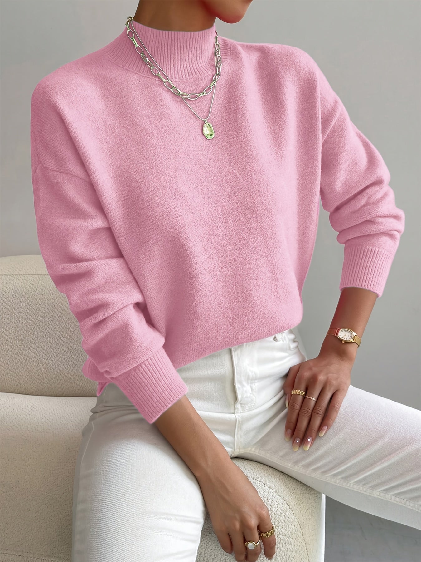 Faith | Women’s Spring Comfortable Mock Neck Sweater