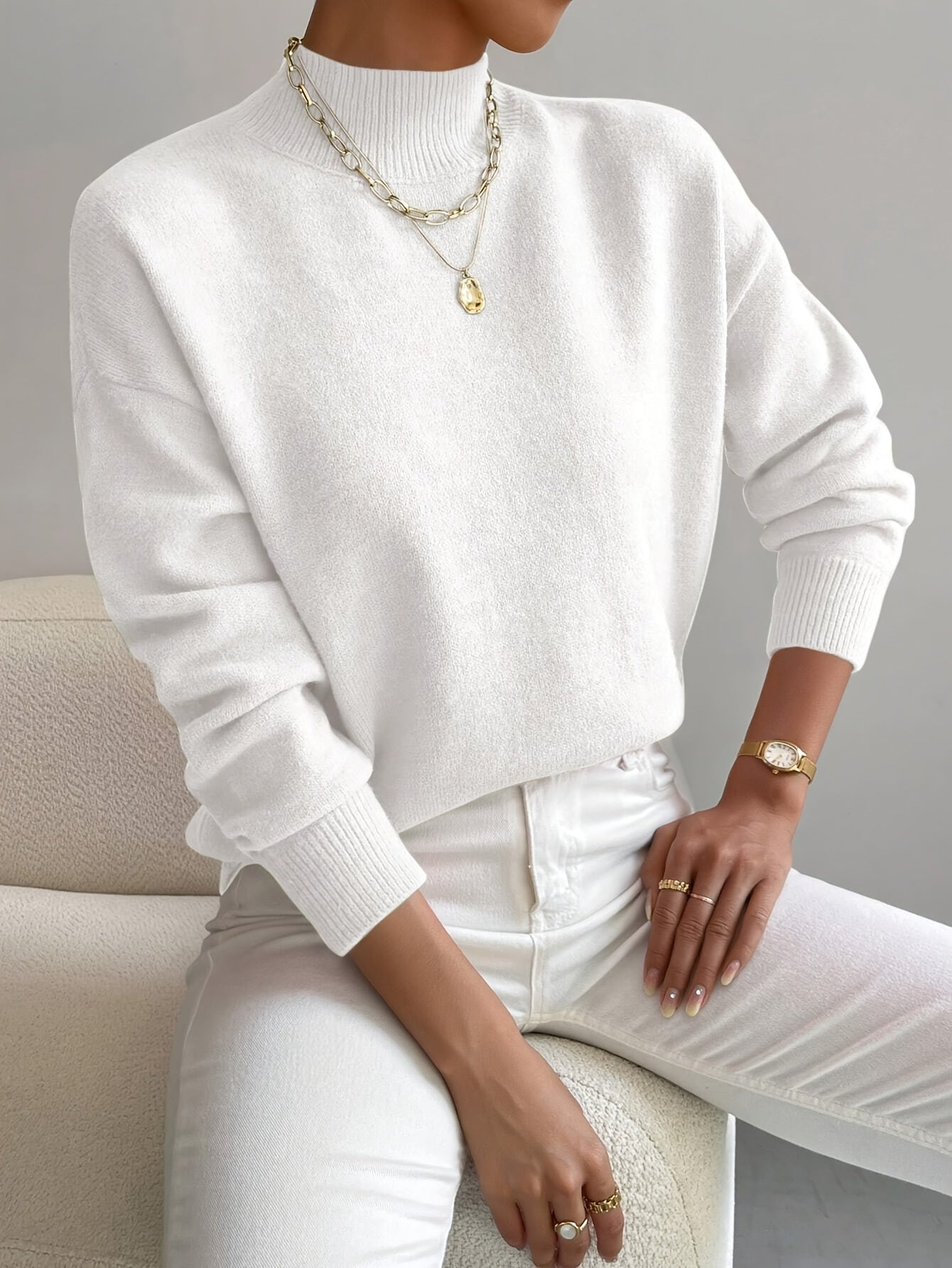 Faith | Women’s Spring Comfortable Mock Neck Sweater