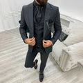James | Men's Three-Piece Suit - Notch Lapel Wool Blend Navy