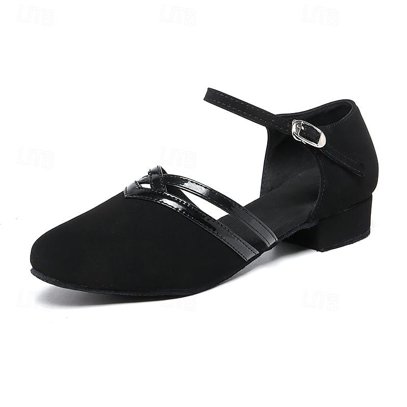 Christa | Dance Shoes Flex Sole - Black Leather