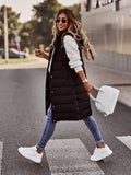 Gudrun | Women's Long Padded Vest - Black