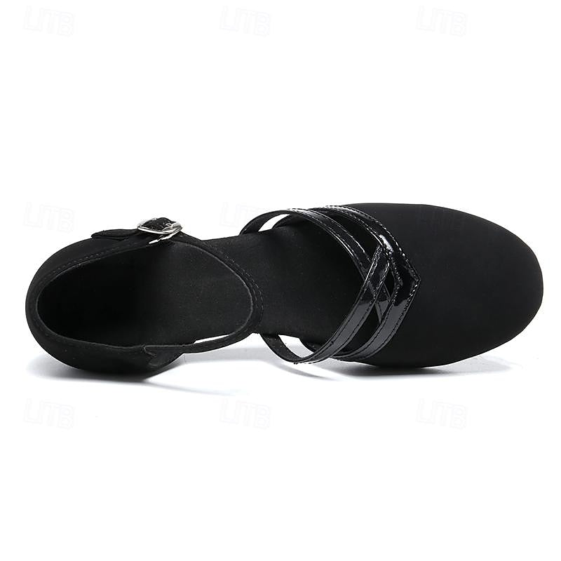 Christa | Dance Shoes Flex Sole - Black Leather