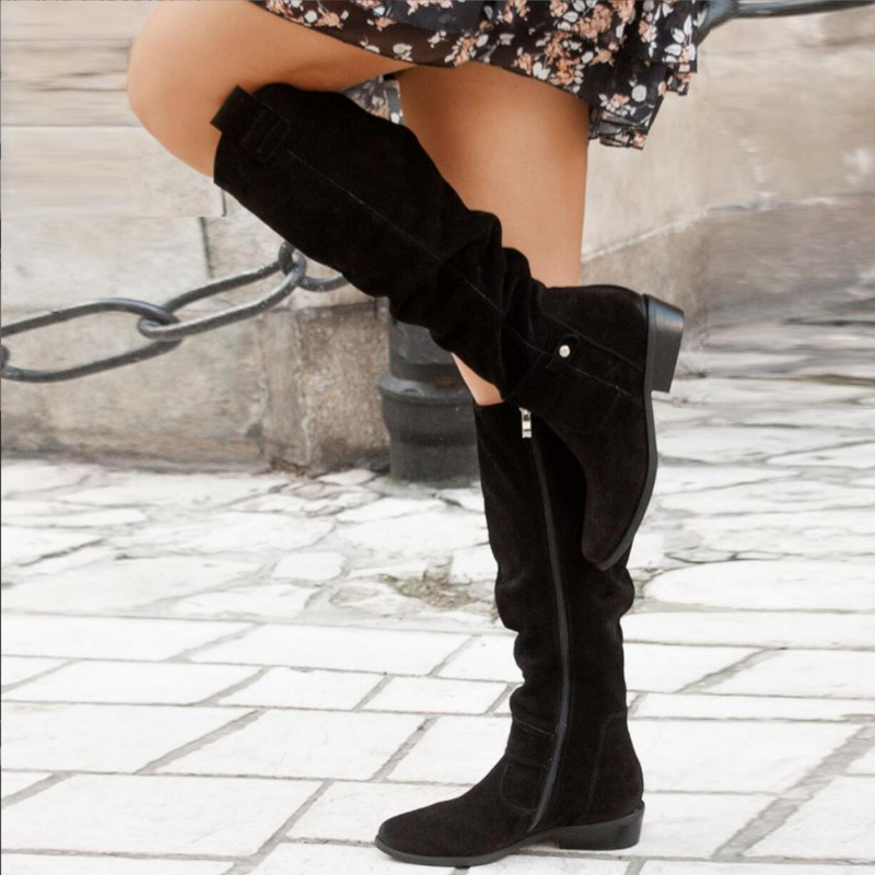 Tanja | Over-the-Knee Boots - Black Leather