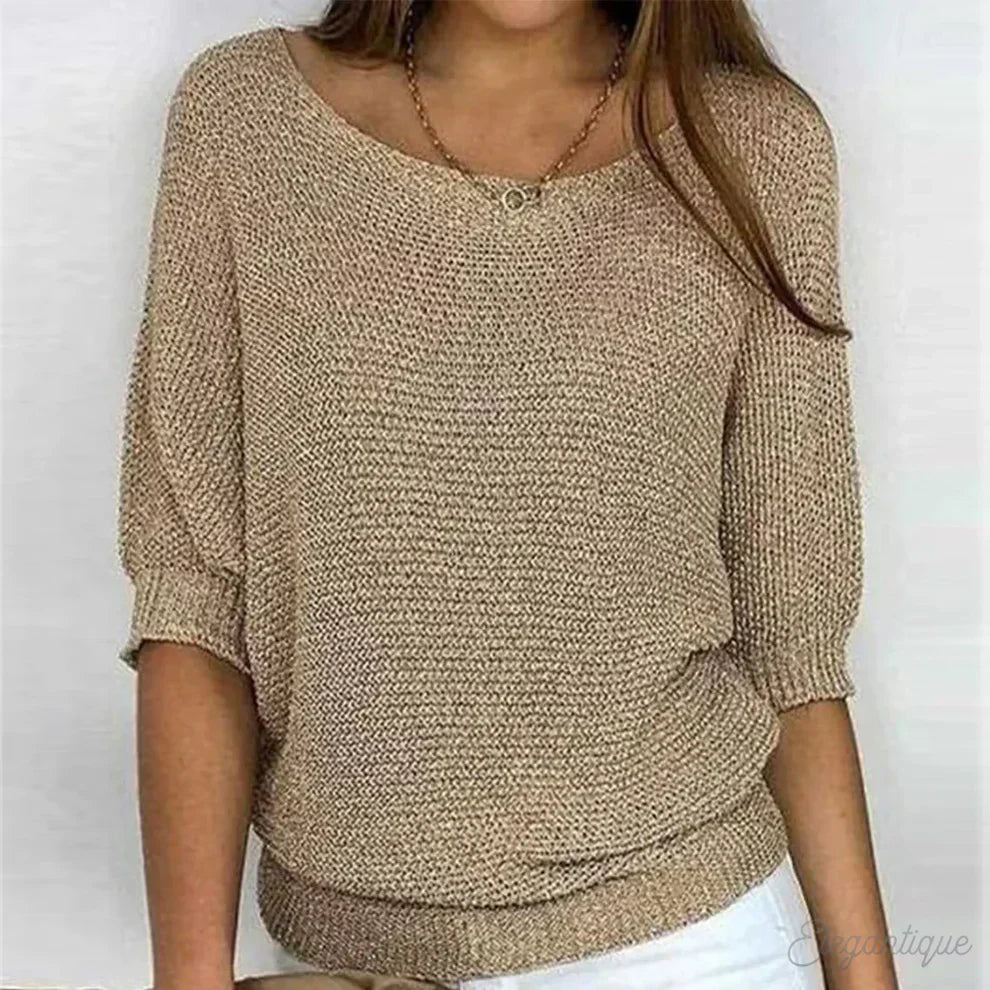 Louisa | Elegant Sweater - Cashmere Blend - Light Grey