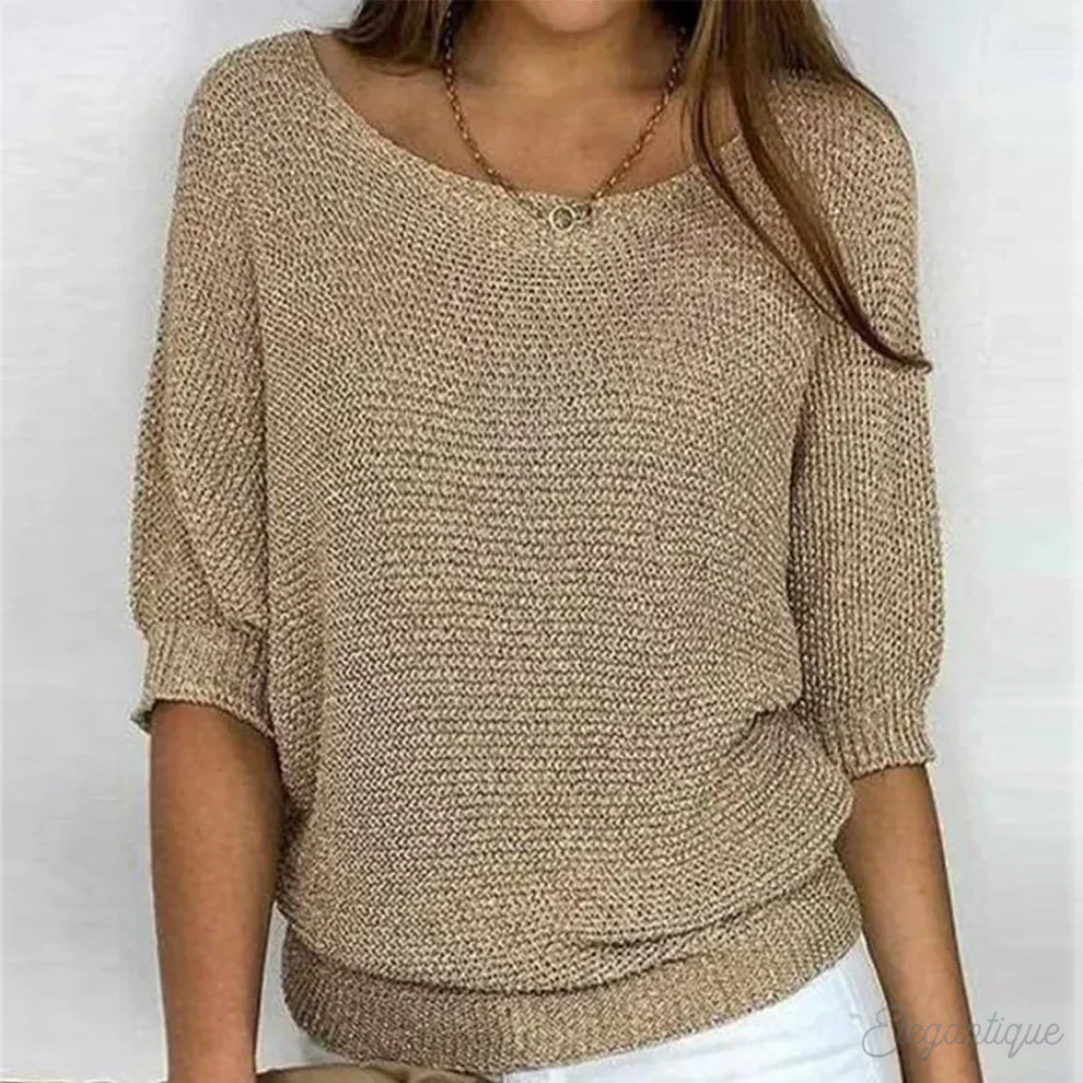 Louisa | Elegant Sweater - Cashmere Blend - Light Grey