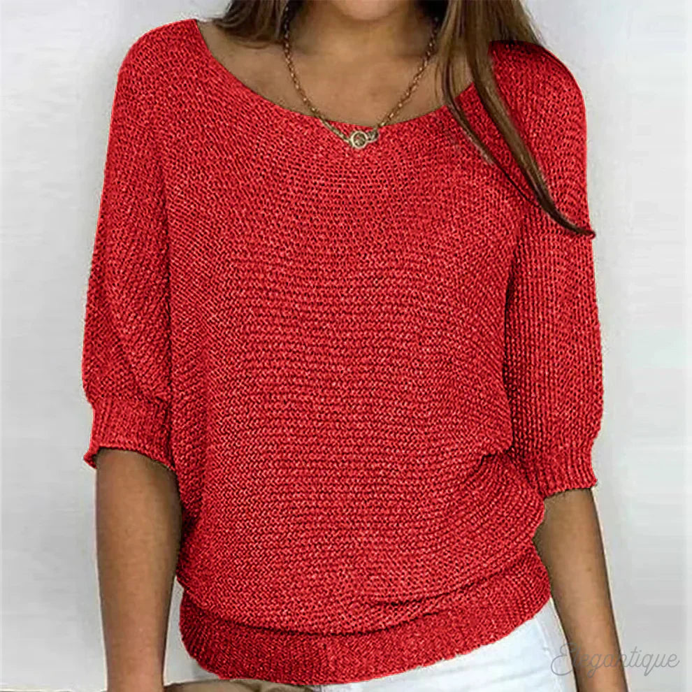 Louisa | Elegant Sweater - Cashmere Blend - Light Grey