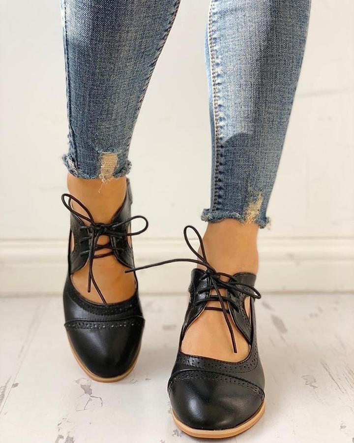 Paige | Women’s Heeled Lace-Up T-Strap Shoes