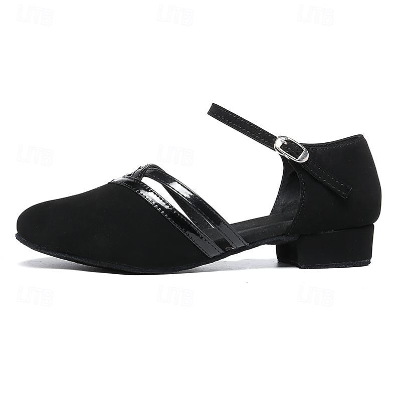 Christa | Dance Shoes Flex Sole - Black Leather