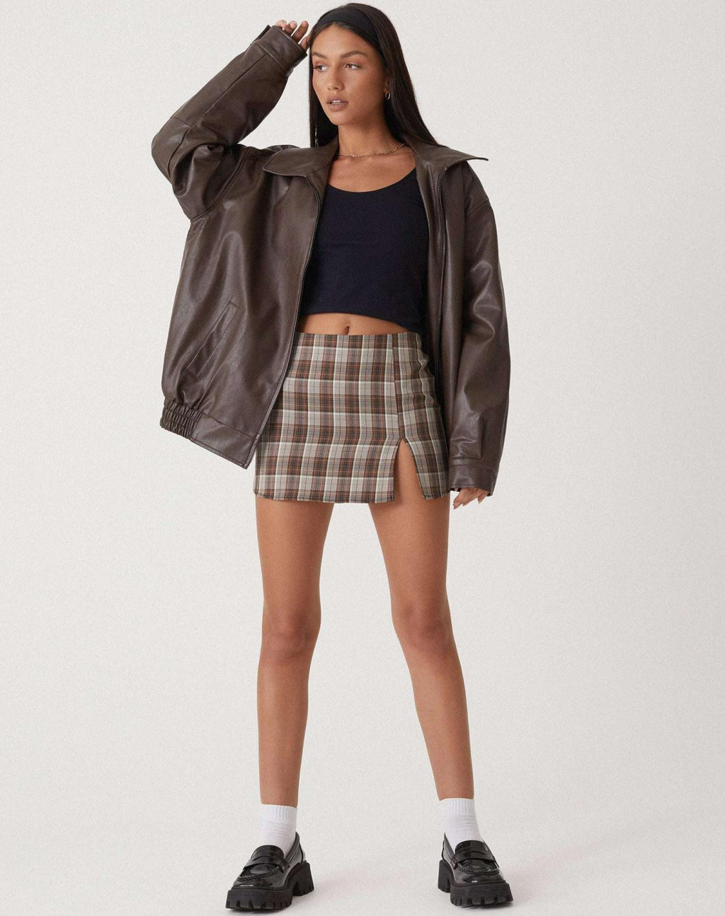 Sophia | Oversized Jacket - Black Faux Leather
