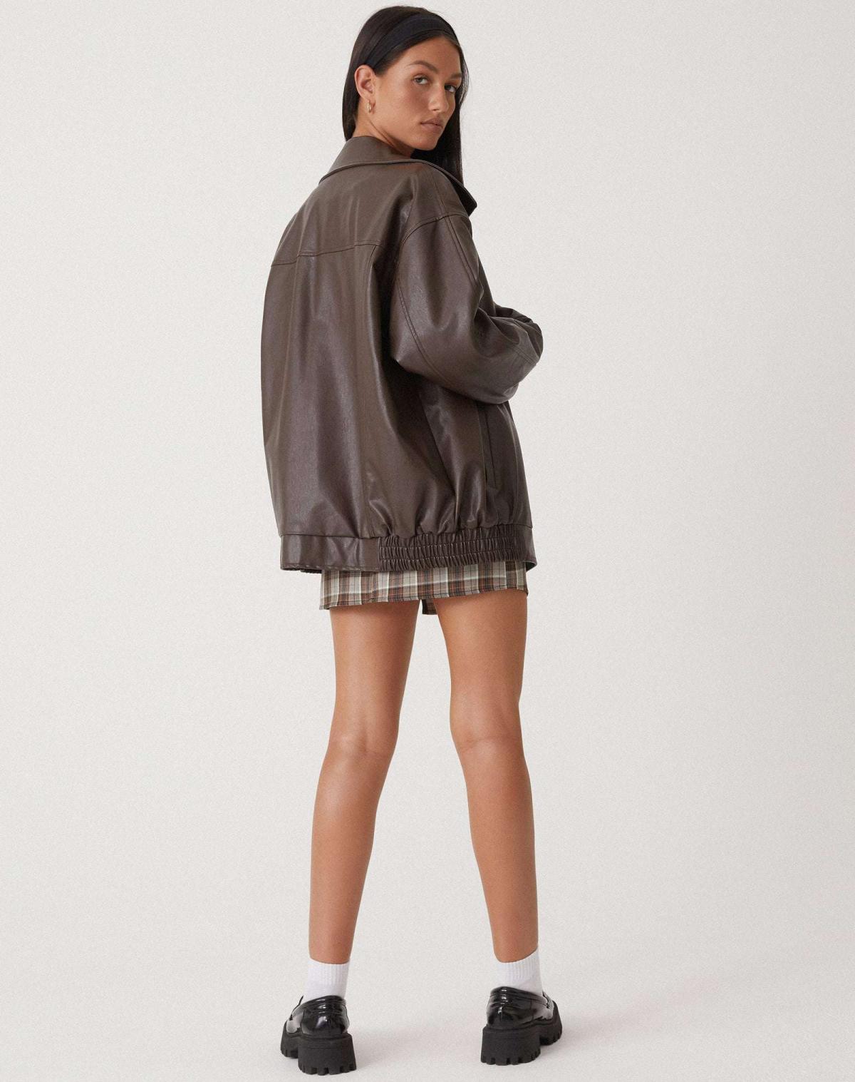 Sophia | Oversized Jacket - Black Faux Leather