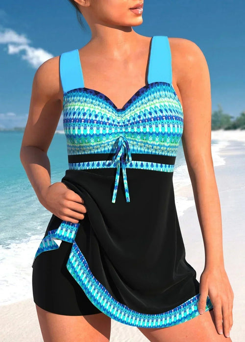 Evelyn | One-Piece Swimsuit Geometric Print Ruched