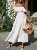 Gabriella | Off Shoulder Tiered Maxi Dress - Blush Pink