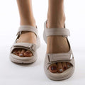 Florina | Double Strap Sandals - Beige Leather