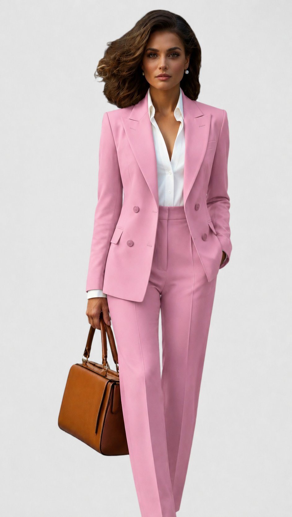 Ava | Women's Tailored Business Suit Set - Blazer and Trousers - Navy Wool
