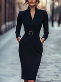 Lily | Women's Belted Wrap Midi Dress - Floral Print Cotton