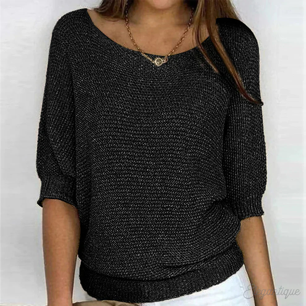 Elise | Elegant Sweater - Cream Wool